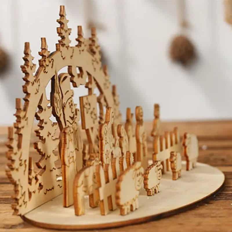 Crèche de Noël en bois