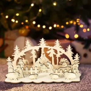 Crèche de Noël en bois