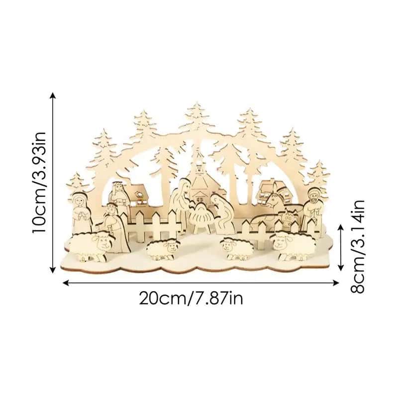 Crèche de Noël en bois